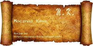 Mocznai Keve névjegykártya
